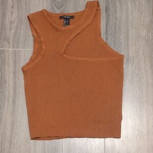Brown Sleeveless Knit Top